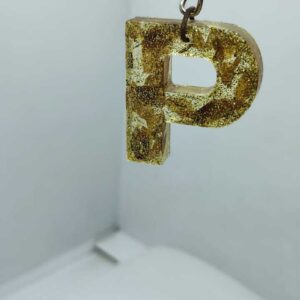 P Alphabet Resin Art Keychain Letter