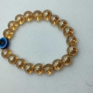 Evil Eye Couple Crystal Beaded Golden Bracelet