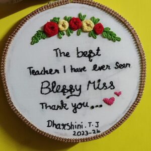 Customized Handmade Embroidery Hoop – Teacher’s Wishes