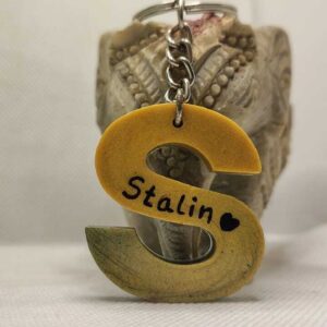 S Alphabet Resin Art Keychain Letter