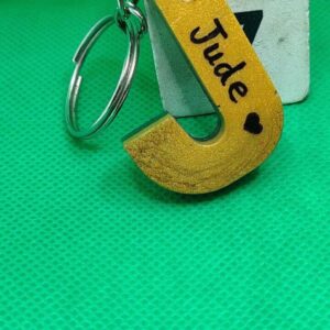 J Alphabet Resin Art Keychain Letter