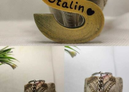 S Alphabet Resin Art Keychain Letter
