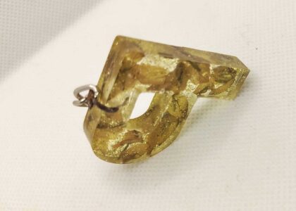 P Alphabet Resin Art Keychain Letter